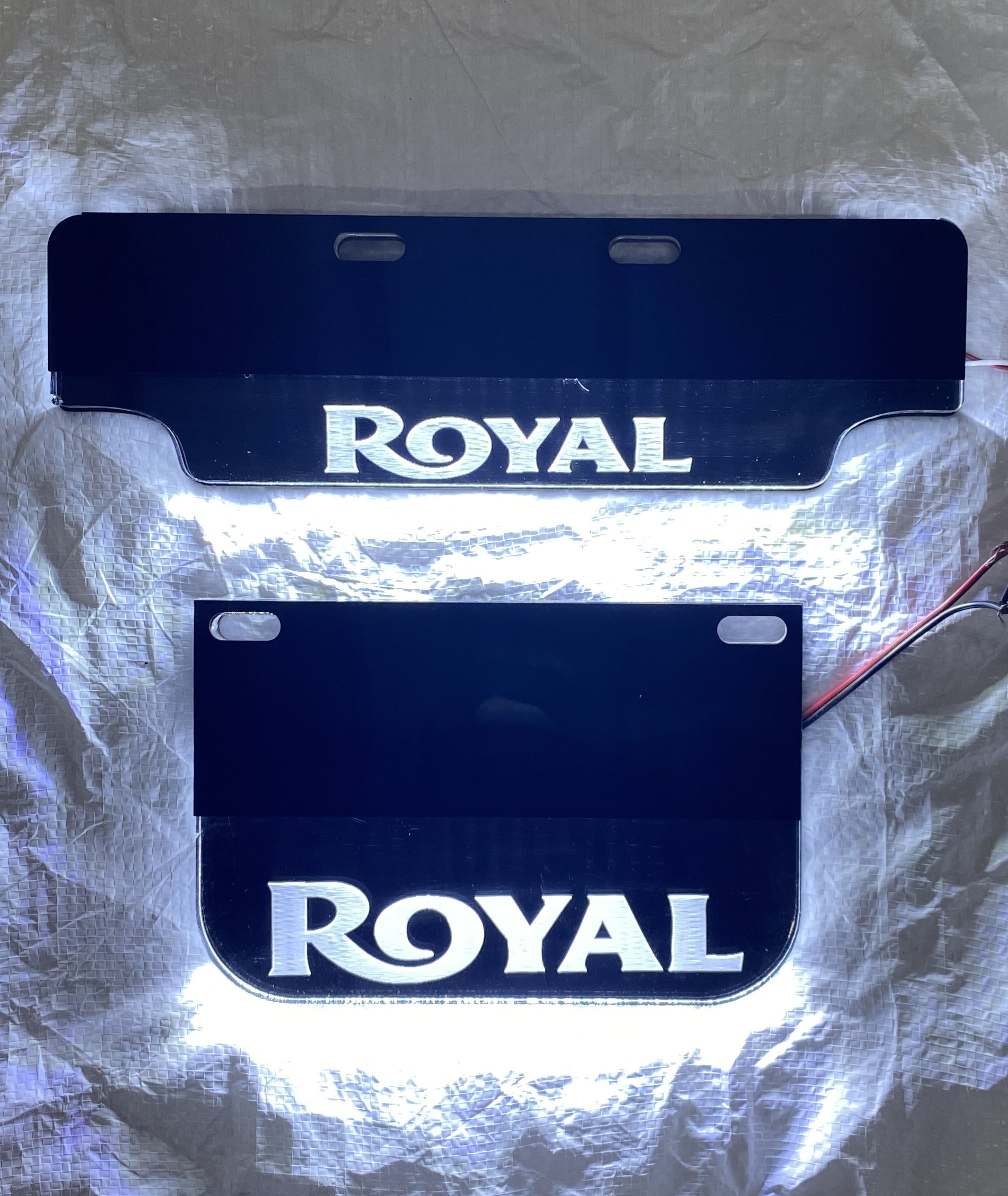 White LED Number Plates for Royal Enfield Bikes (Set of Front and Rear